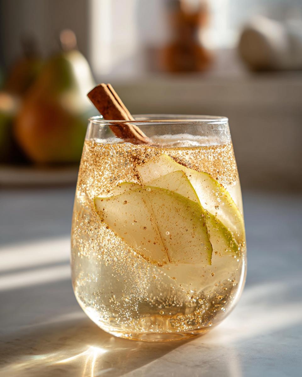 Delectable Sparkling Pear and Cinnamon Mocktail in Just 10 Minutes 9 Sparkling Pear and Cinnamon Mocktail - detail 4