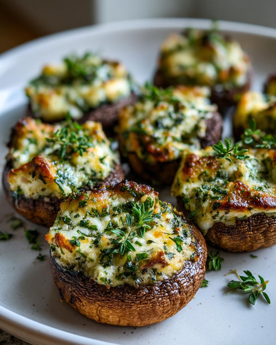 Irresistible Stuffed Mushrooms with Herbs & Cheese in 20 Minutes 6 Stuffed Mushrooms with Herbs & Cheese - detail 1