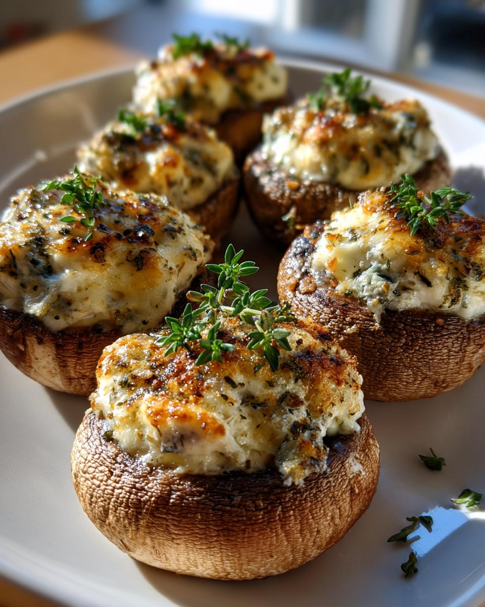 Irresistible Stuffed Mushrooms with Herbs & Cheese in 20 Minutes 7 Stuffed Mushrooms with Herbs & Cheese - detail 2