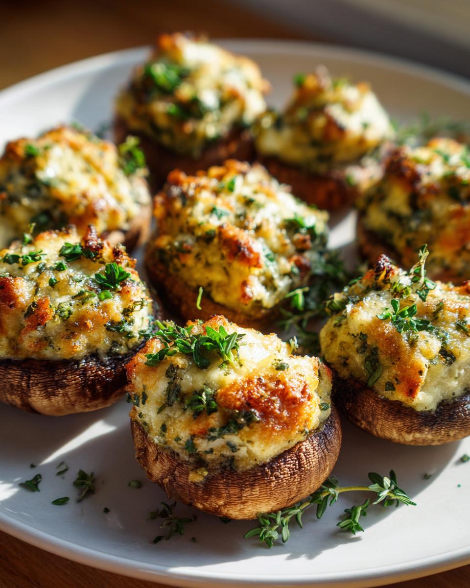 Irresistible Stuffed Mushrooms with Herbs & Cheese in 20 Minutes 9 Stuffed Mushrooms with Herbs & Cheese - detail 4