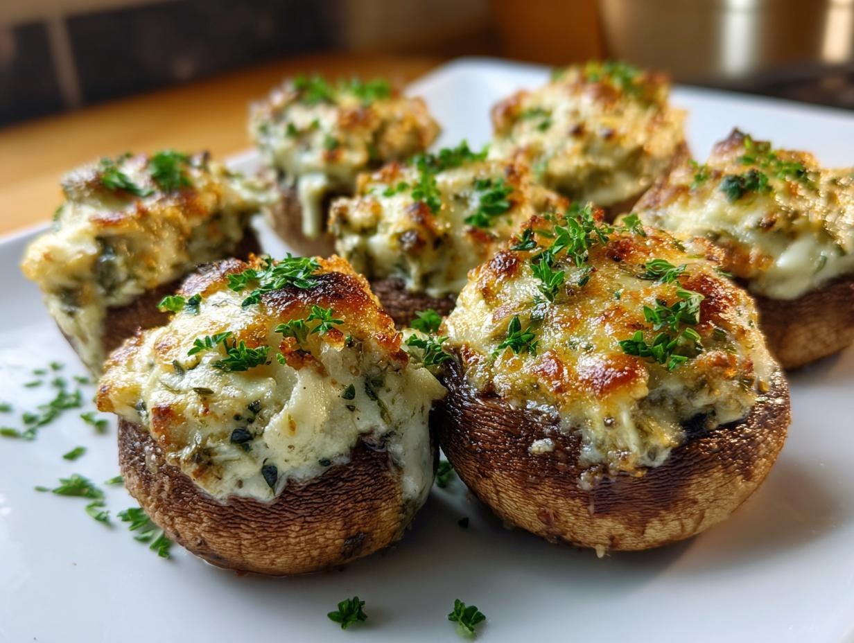 Stuffed Mushrooms with Herbs & Cheese