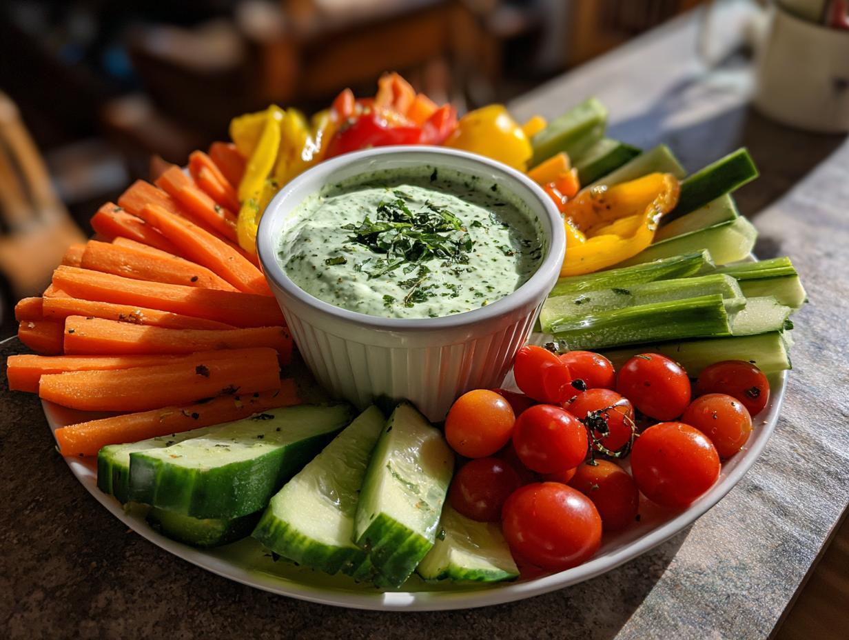 Veggie Platter with Green Goddess Dip
