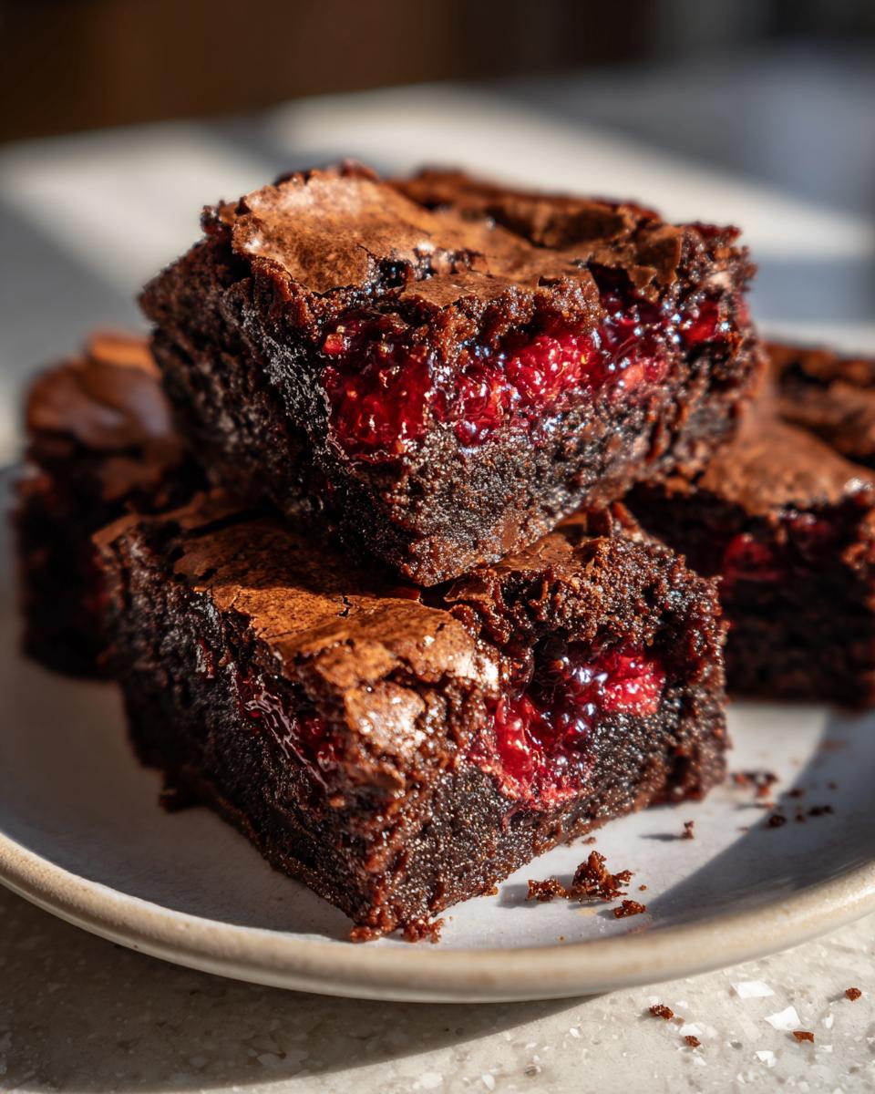 Chocolate Raspberry Brownies - detail 3