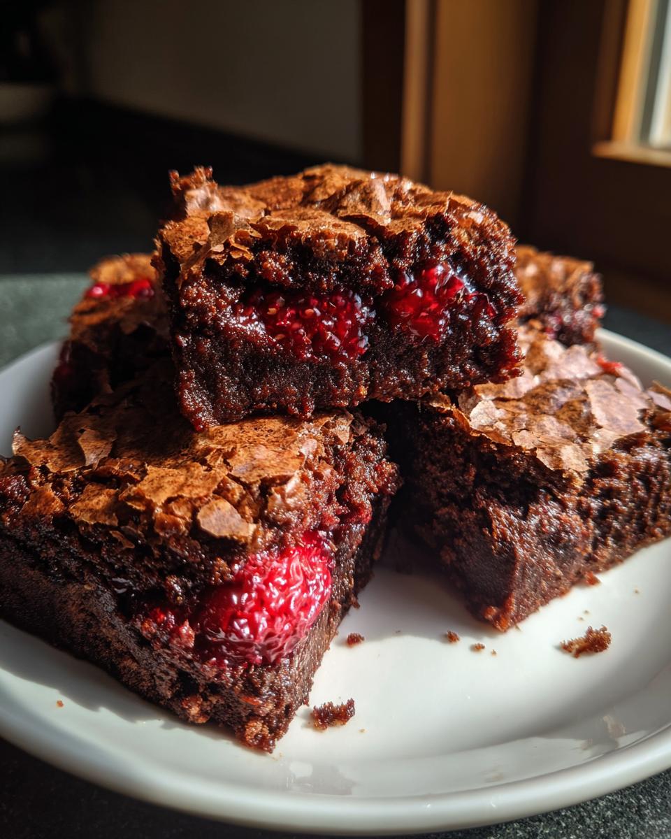 Chocolate Raspberry Brownies - detail 4