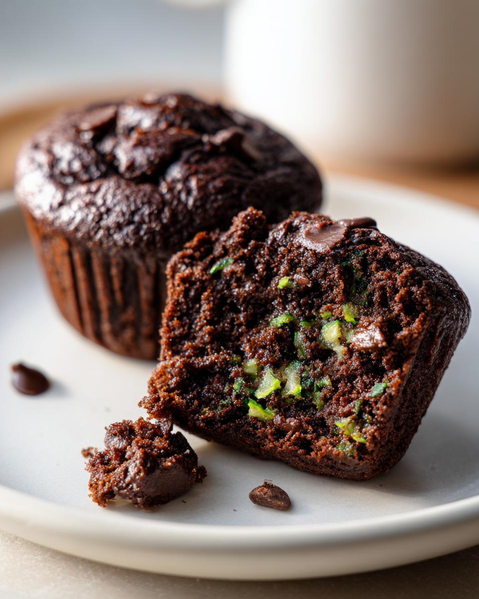 Irresistible Chocolate Zucchini Muffins with 1 Secret Ingredient 6 Chocolate Zucchini Muffins - detail 1