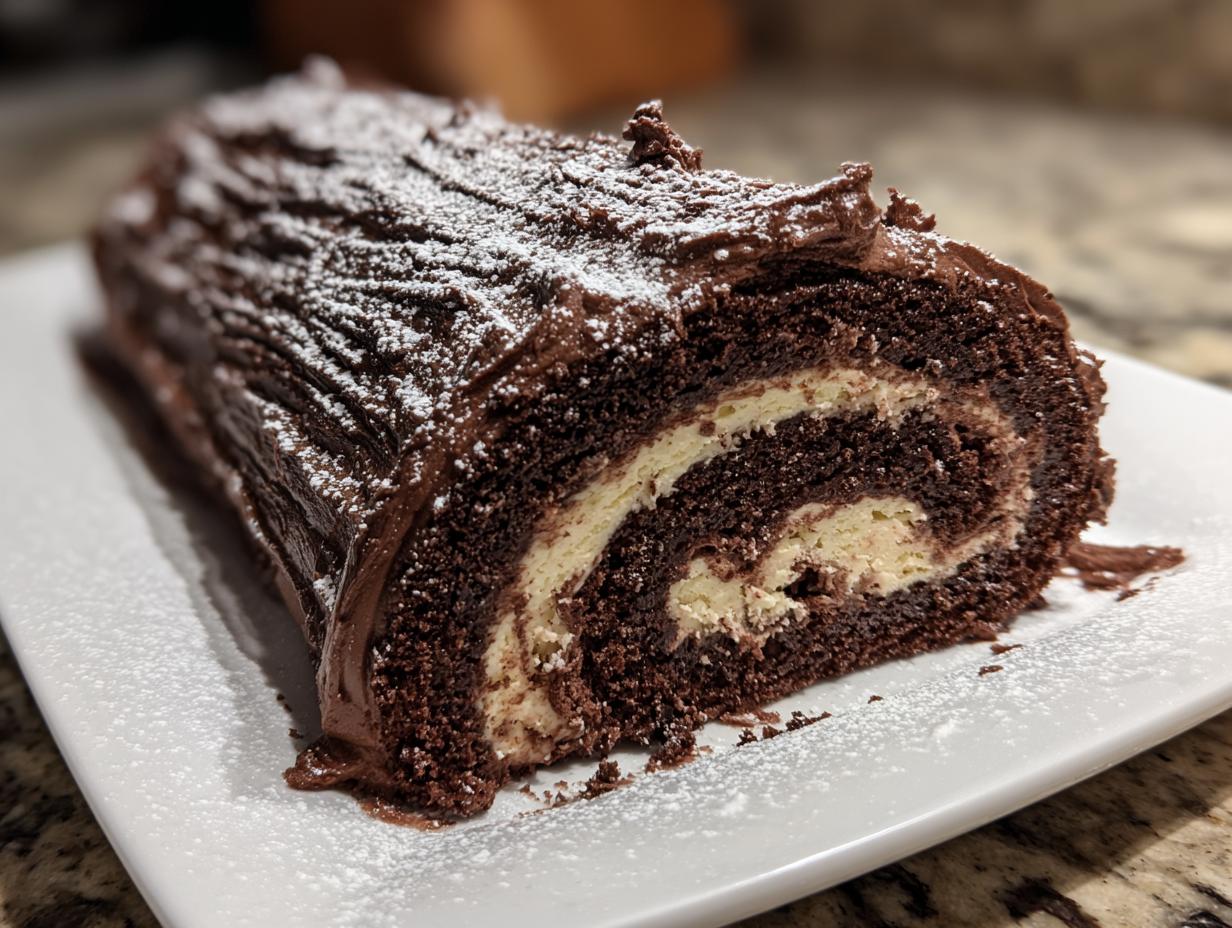 Classic Yule Log Cake