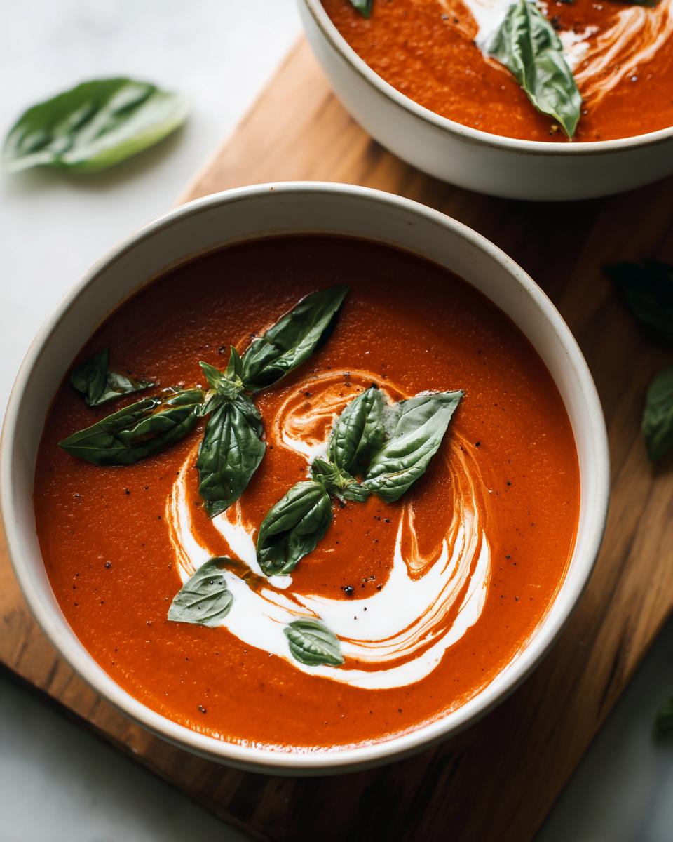 Creamy Tomato Basil Soup in Just 40 Minutes - Pure Comfort 5 Creamy Tomato Basil Soup - detail 2
