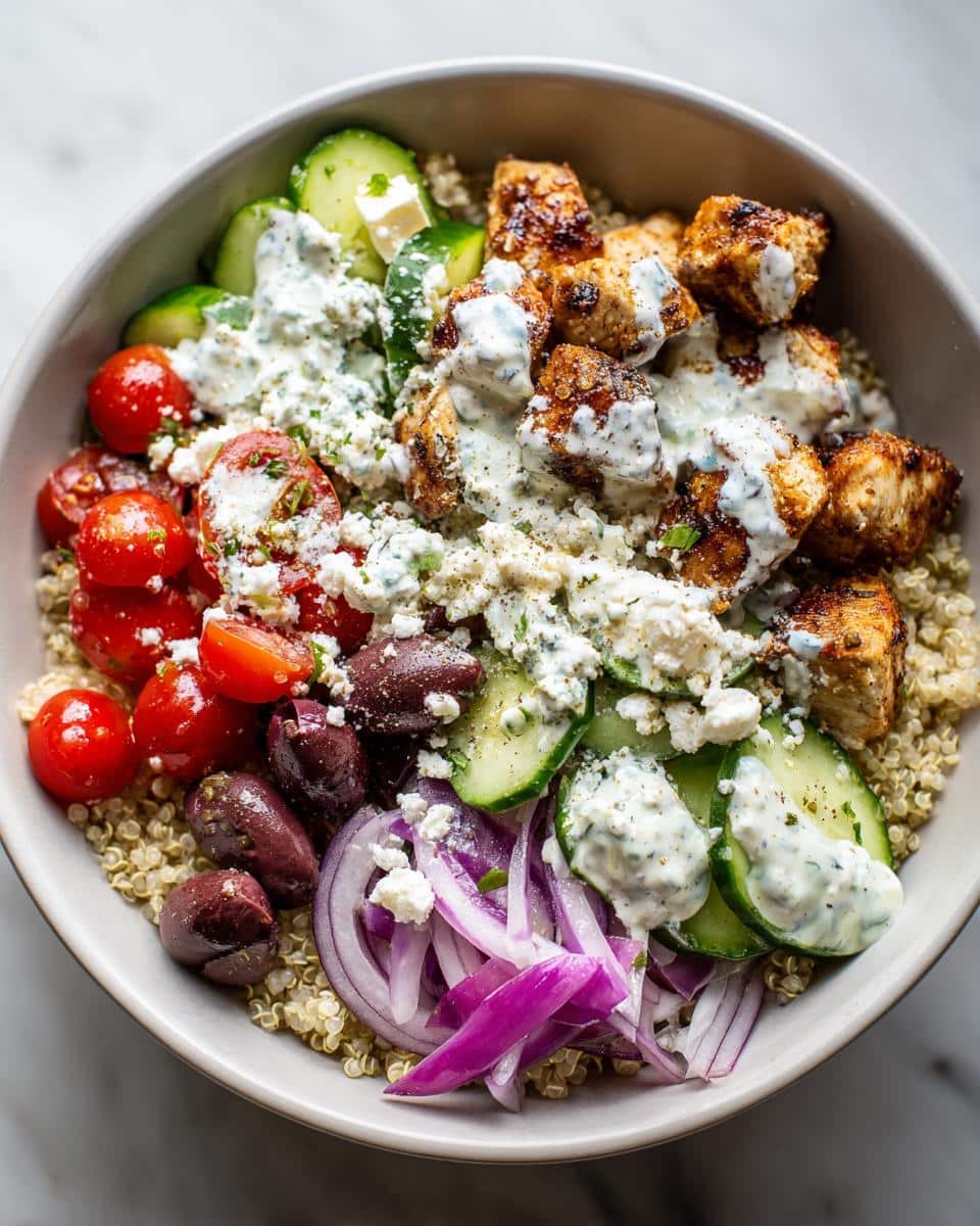 Juicy Greek Chicken Bowls Recipe Ready in 25 Minutes 5 Greek Chicken Bowls - detail 1