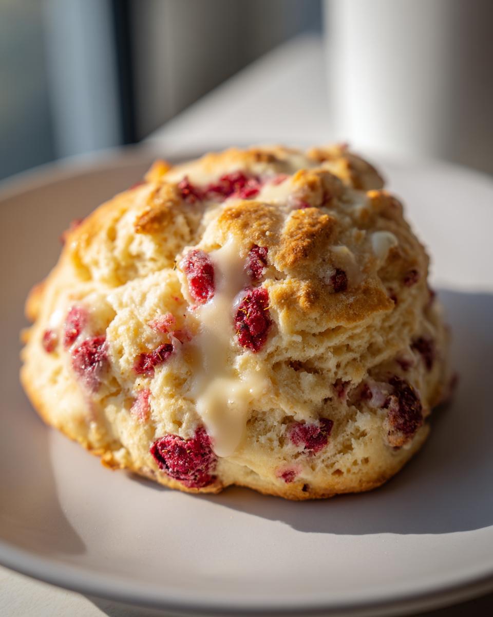 Raspberry White Chocolate Scones - detail 1