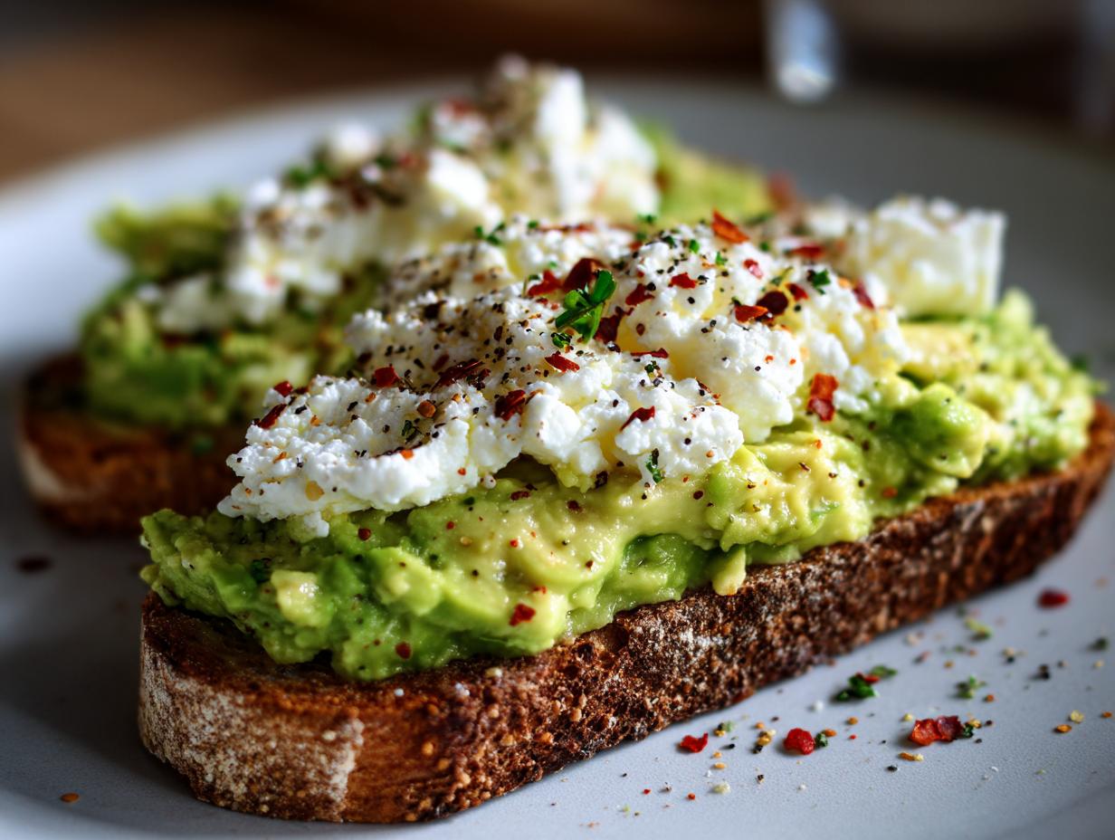 Avocado Cottage Cheese Toast