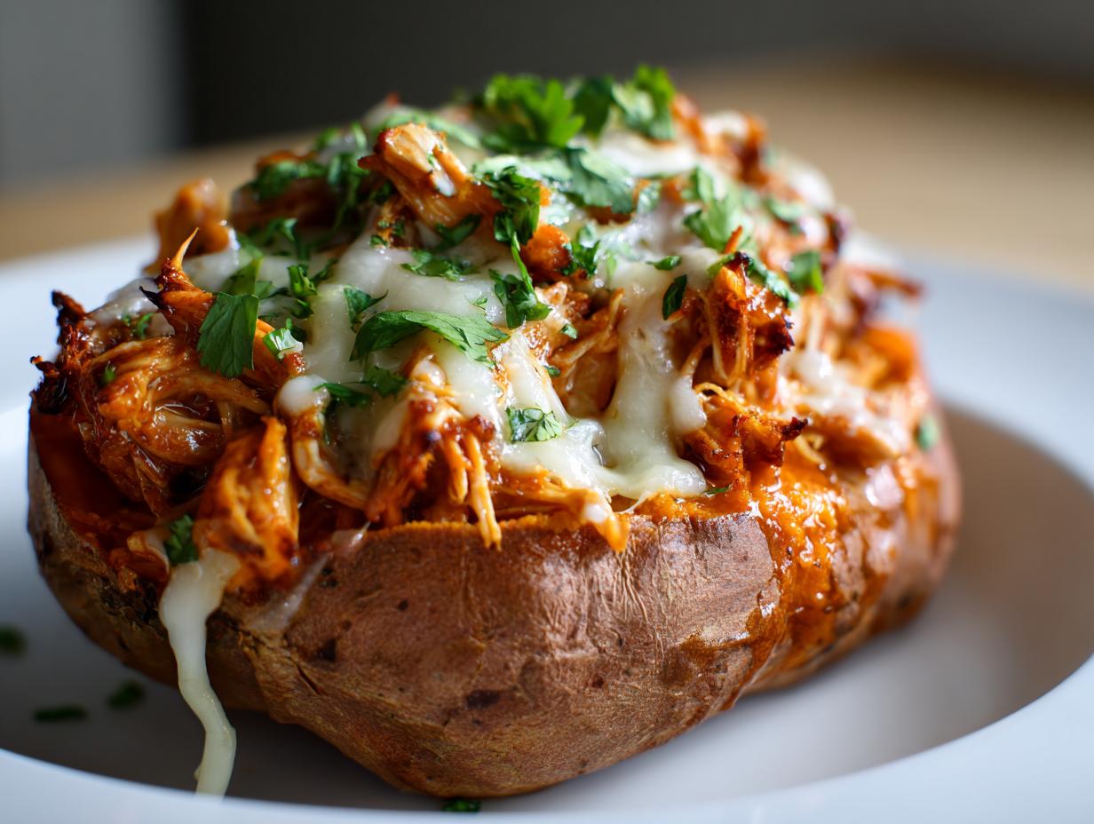 BBQ Chicken Stuffed Sweet Potatoes