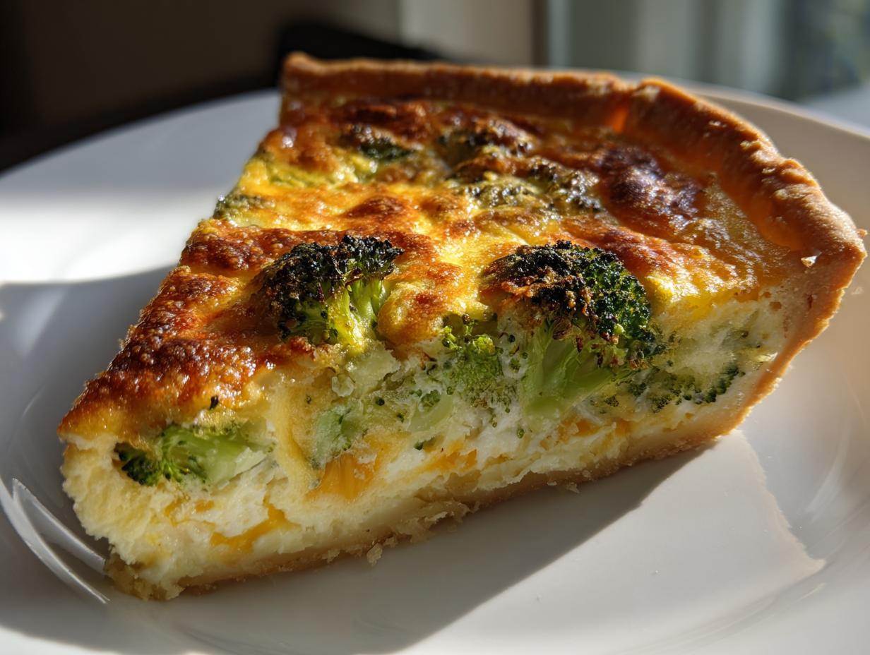 Broccoli Cheddar Quiche