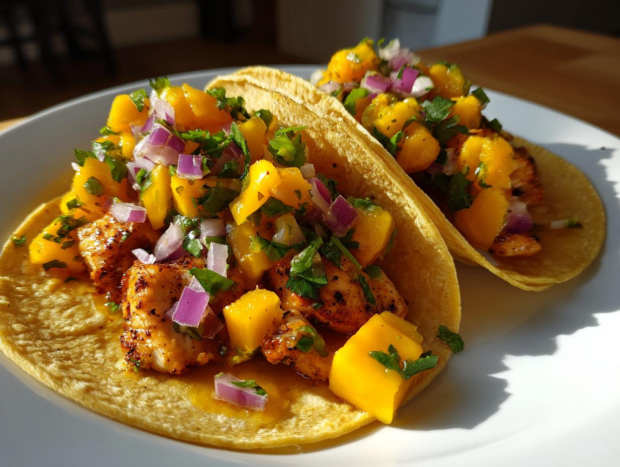Chicken Tacos with Mango Salsa
