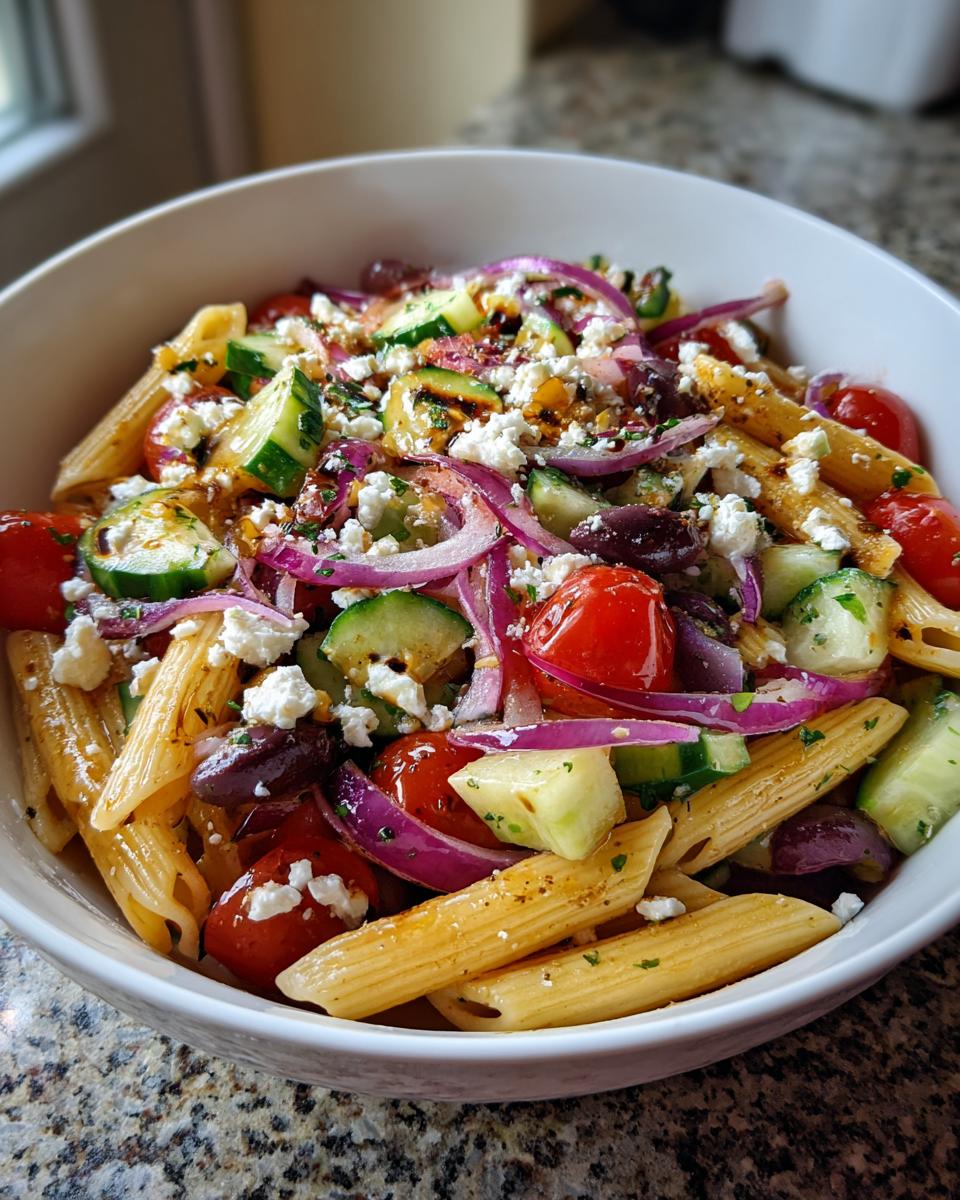 Greek Pasta Bowl Recipe: 30-Minute Mediterranean Bliss 4 Greek Pasta Bowl - detail 1