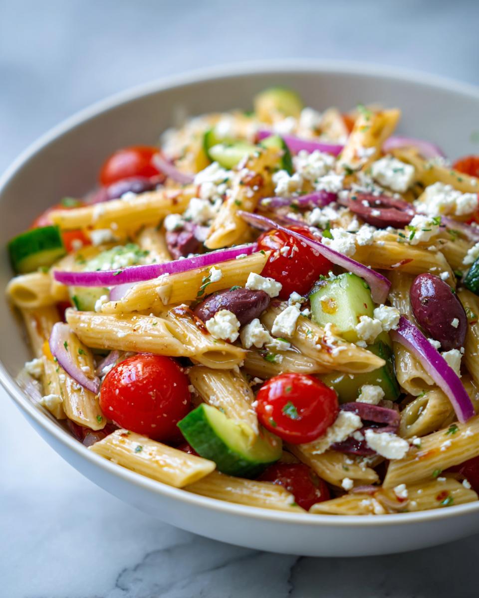 Greek Pasta Bowl Recipe: 30-Minute Mediterranean Bliss 5 Greek Pasta Bowl - detail 2