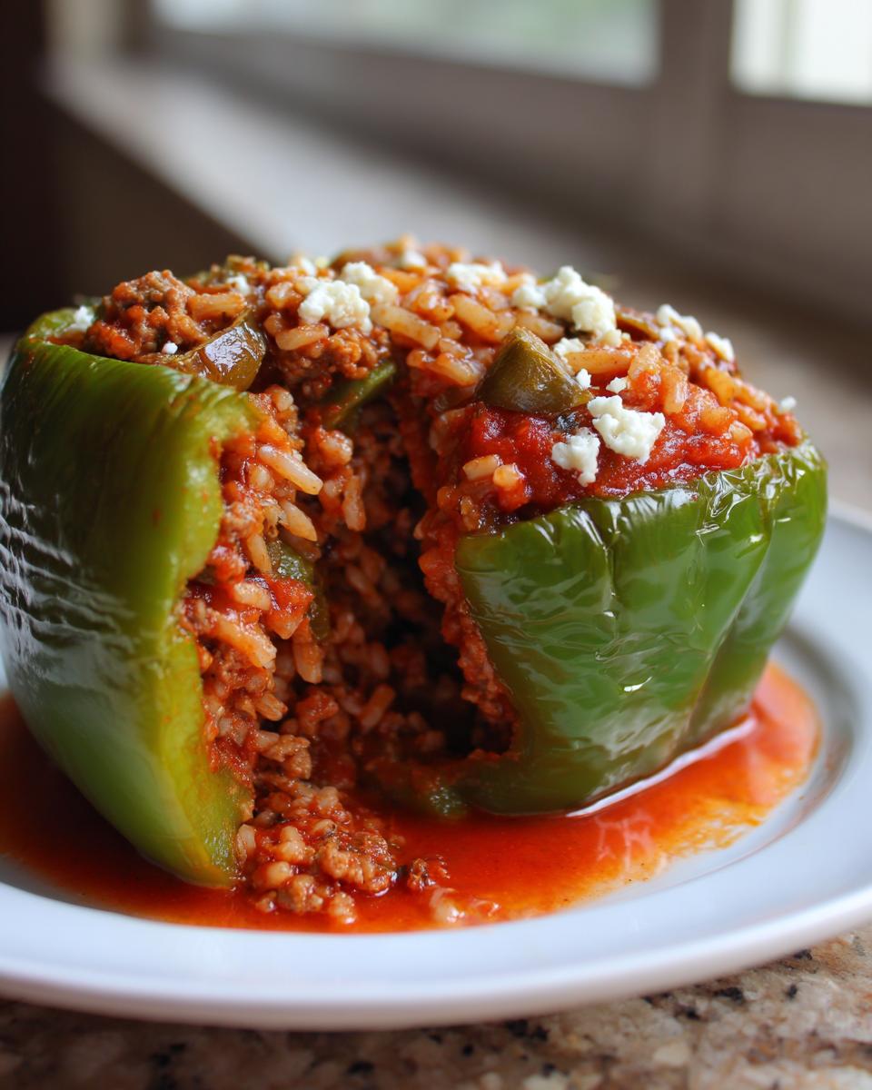 Irresistible Greek Stuffed Peppers Recipe in 45 Minutes 4 Greek Stuffed Peppers - detail 1