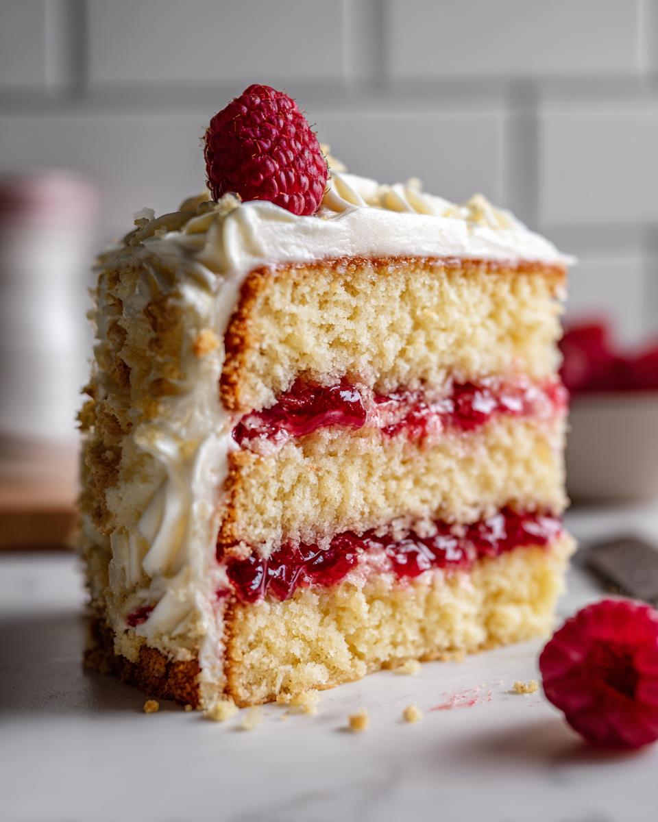 Lemon Raspberry Layer Cake - detail 1