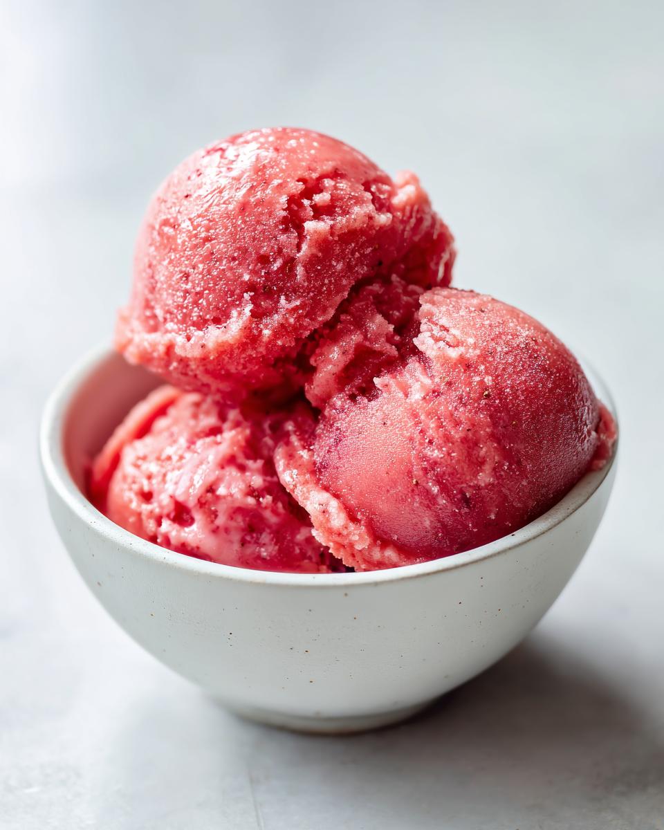 15-Minute Strawberry Sorbet Recipe You'll Obsess Over 3 Strawberry Sorbet - detail 1