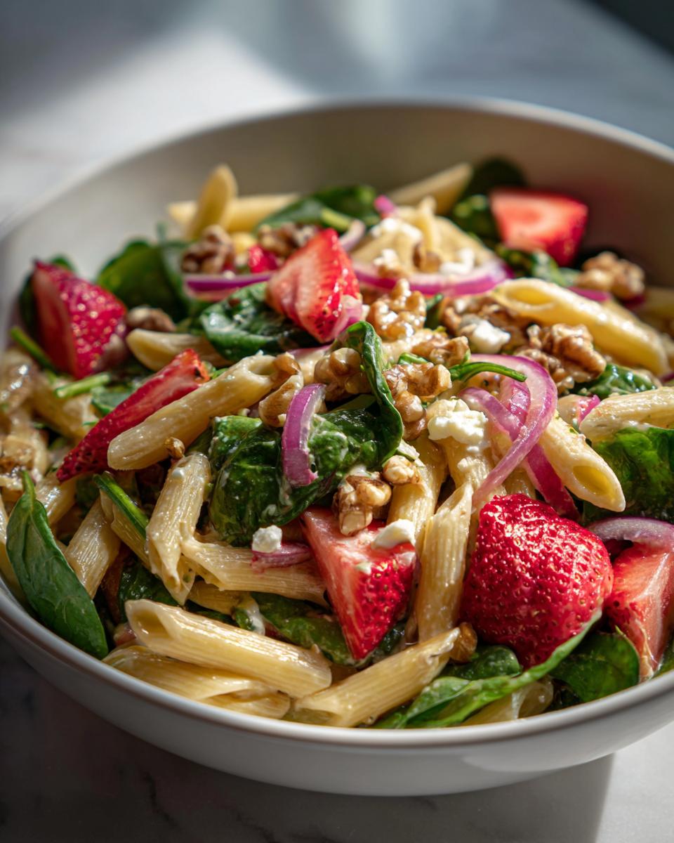 Strawberry Spinach Pasta Salad - detail 2