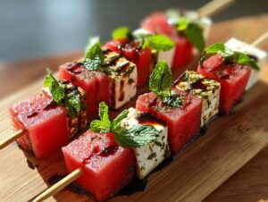 Watermelon Feta Skewers
