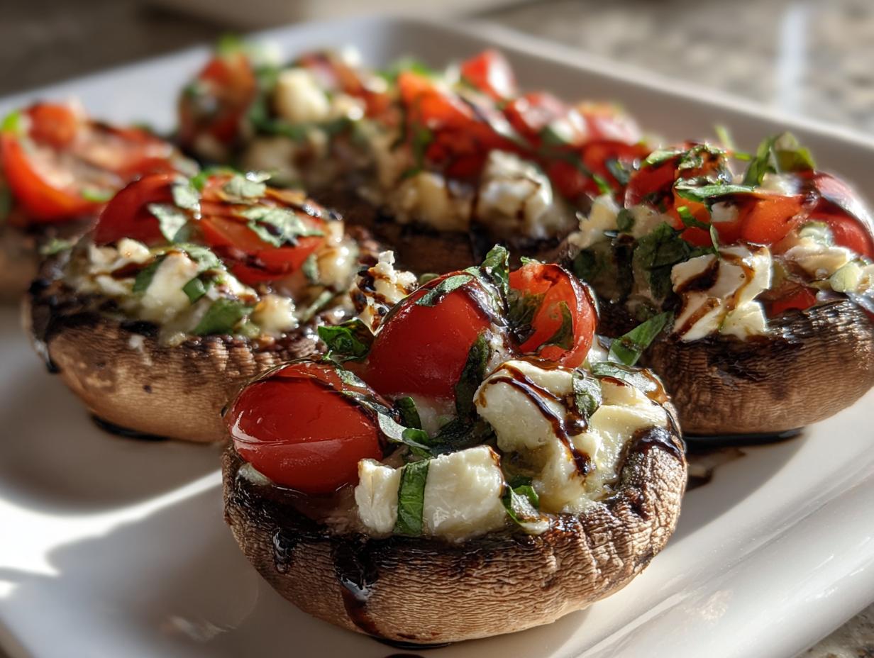 Caprese Stuffed Mushrooms