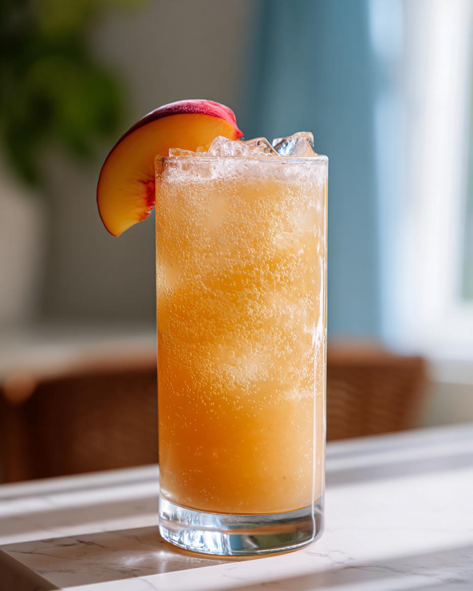 Frozen Peach Bellini Mocktail - detail 1