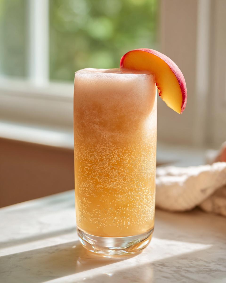 Frozen Peach Bellini Mocktail - detail 2
