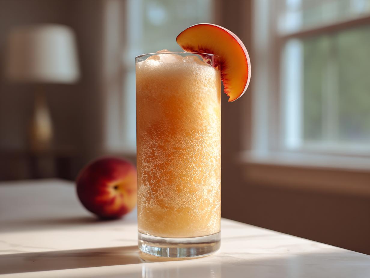 Frozen Peach Bellini Mocktail