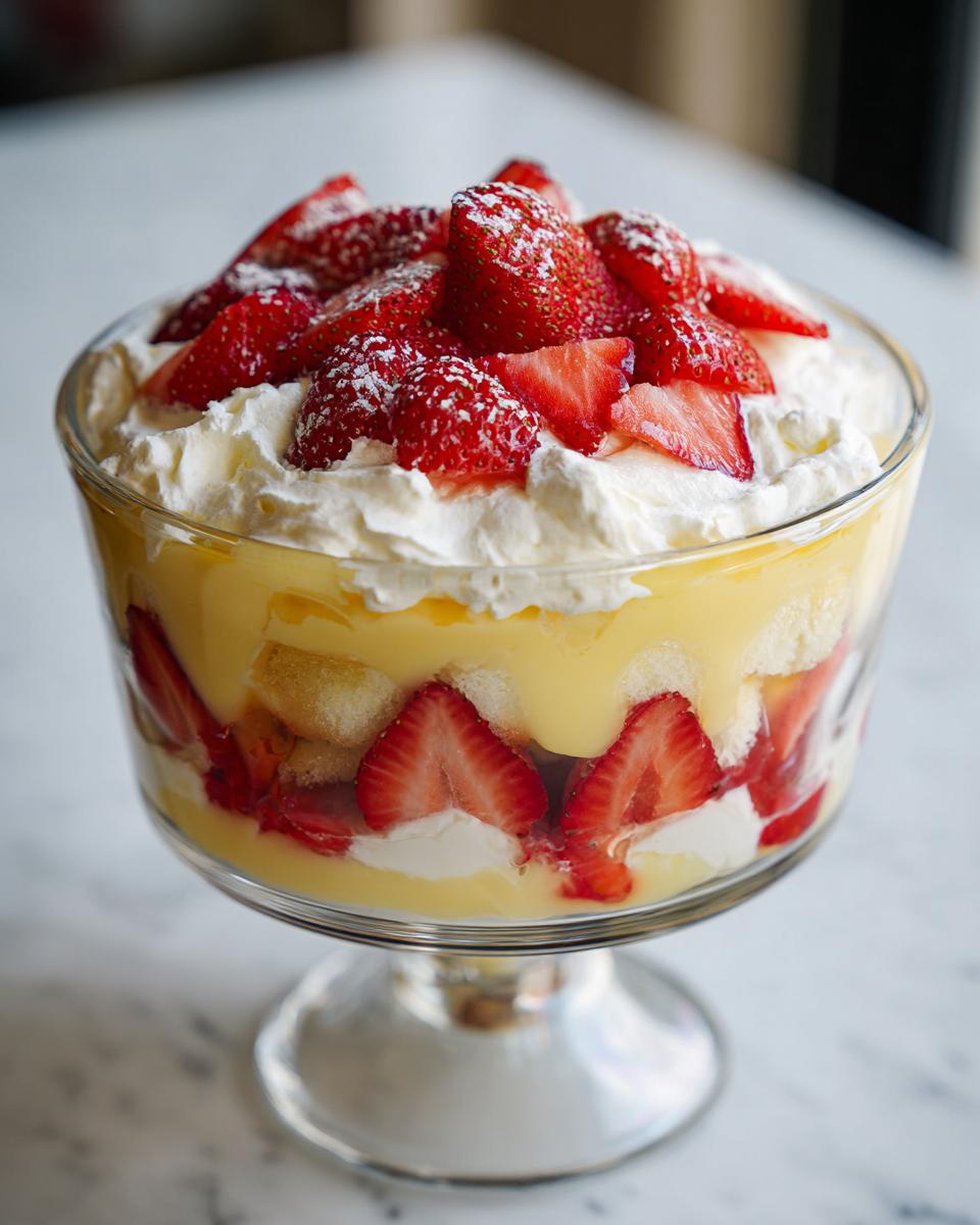 Lemon Strawberry Trifle - detail 2