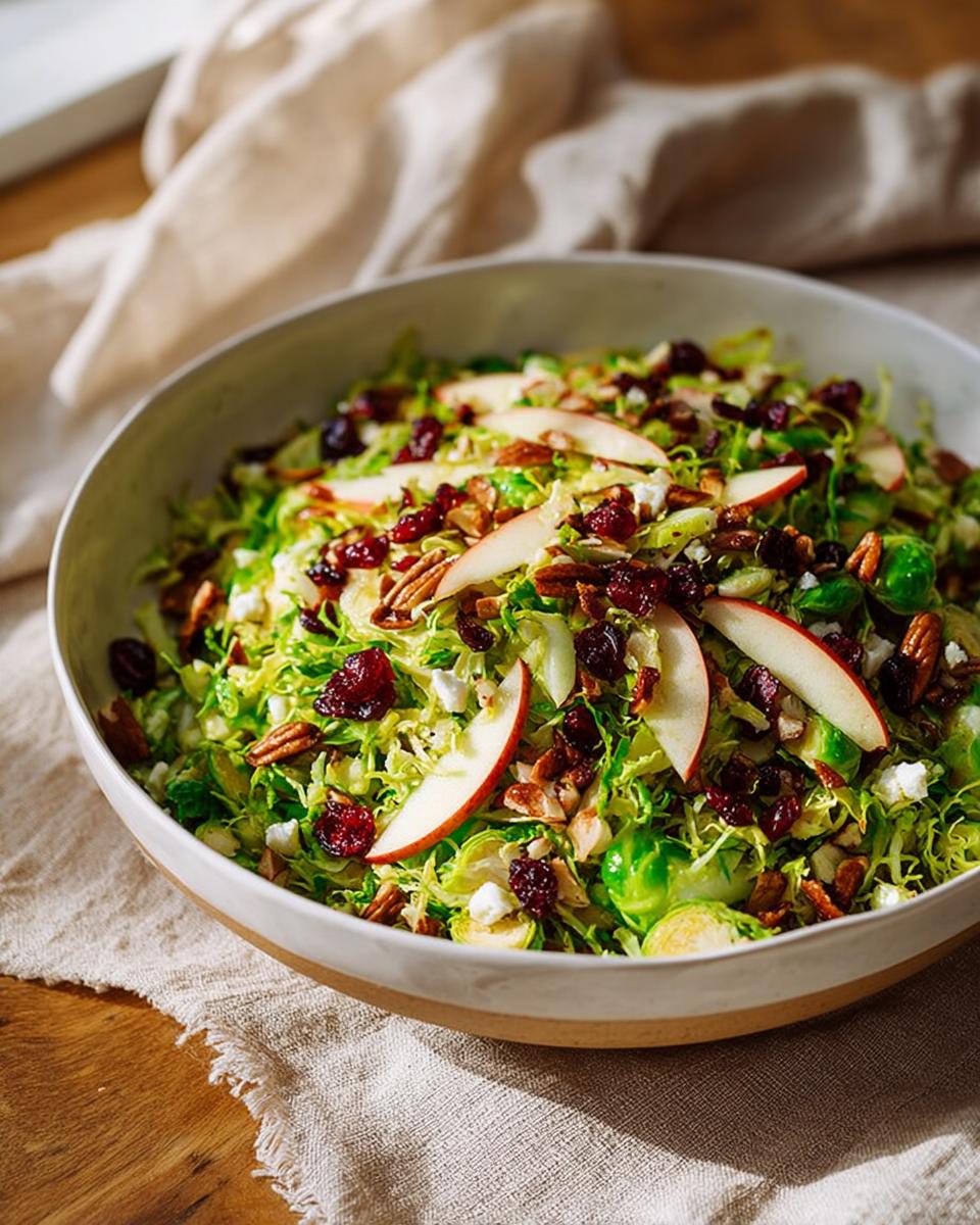 Delicious 10-Minute Apple Cranberry Brussels Sprouts Salad 3 Apple Cranberry Brussels Sprouts Salad - detail 1