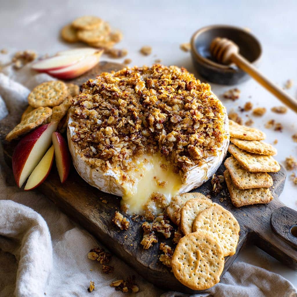Apple Crisp Baked Brie