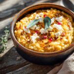Baked Pumpkin Goat Cheese Risotto