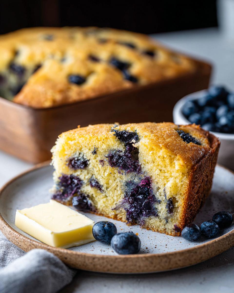 Blueberry Cornbread 35 Minute Perfect Tender Bread 3 Blueberry Cornbread - detail 1