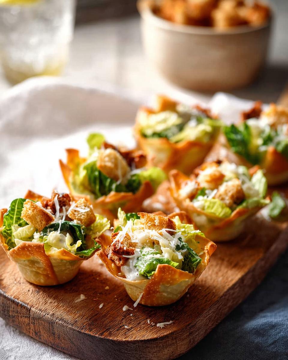 Caesar Salad Wonton Cups: 17-Minute Crispy Perfection 3 Caesar Salad Wonton Cups - detail 1
