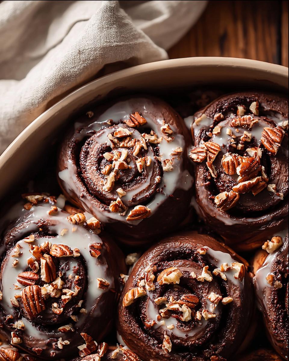 Chocolate Pecan Cinnamon Rolls 3 Secrets for Fluffy 3 Chocolate Pecan Cinnamon Rolls - detail 1