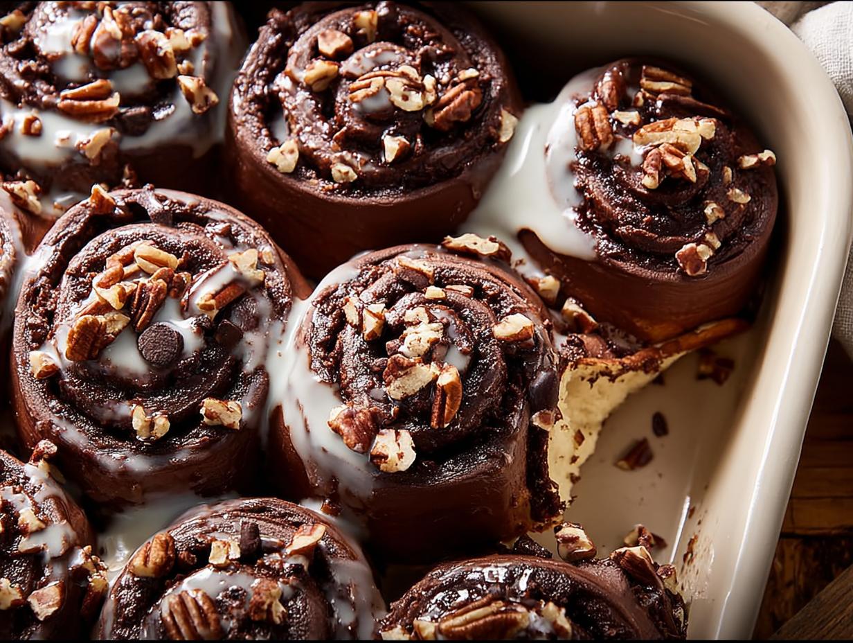 Chocolate Pecan Cinnamon Rolls