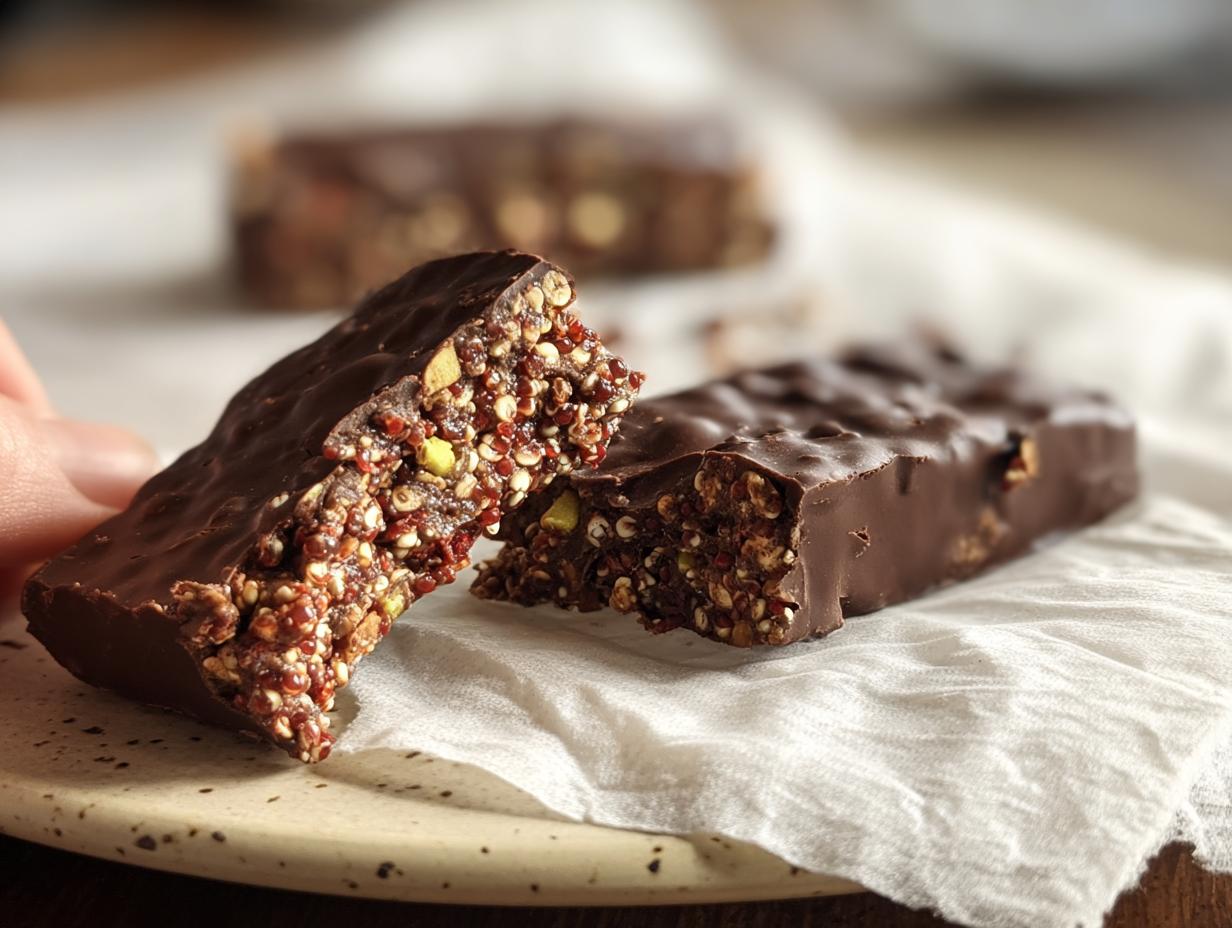 Chocolate quinoa crunch bars