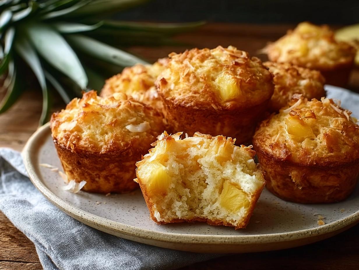 Coconut & Pineapple Cottage Cheese Muffins