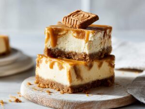 Home 8 Cookie Butter Caramel Cheesecake Bars