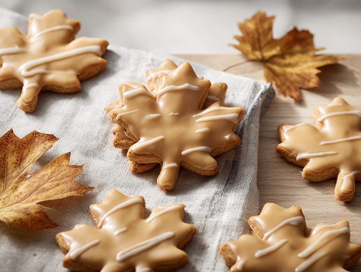 Home 16 Glazed Maple Leaf Cookies