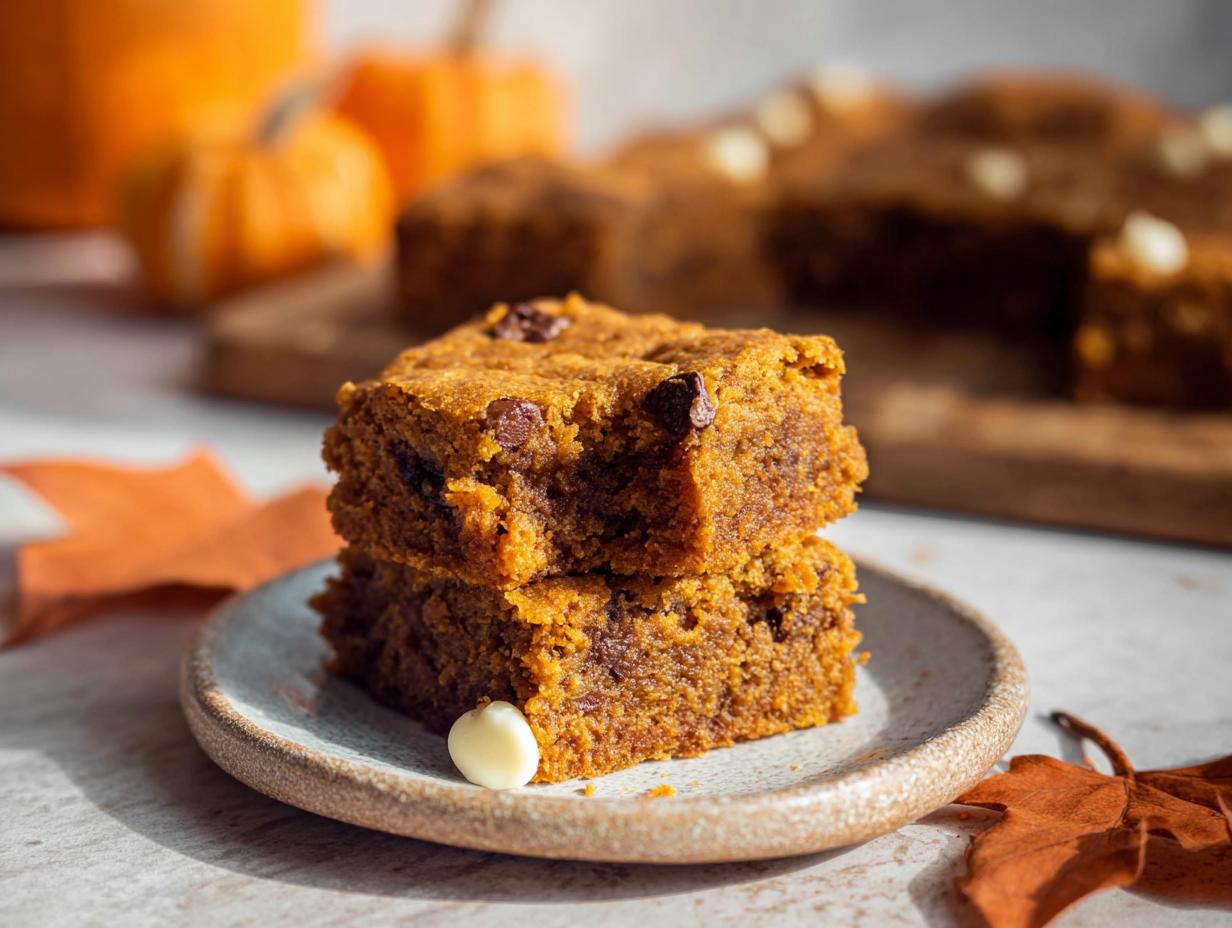 Gluten-Free Pumpkin Chickpea Blondies