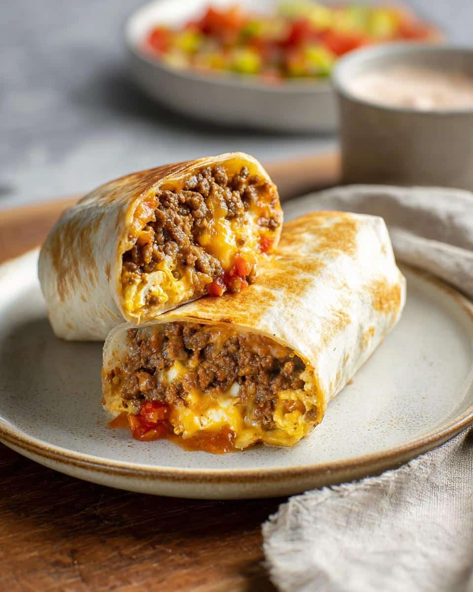 Ground Beef Breakfast Burrito
