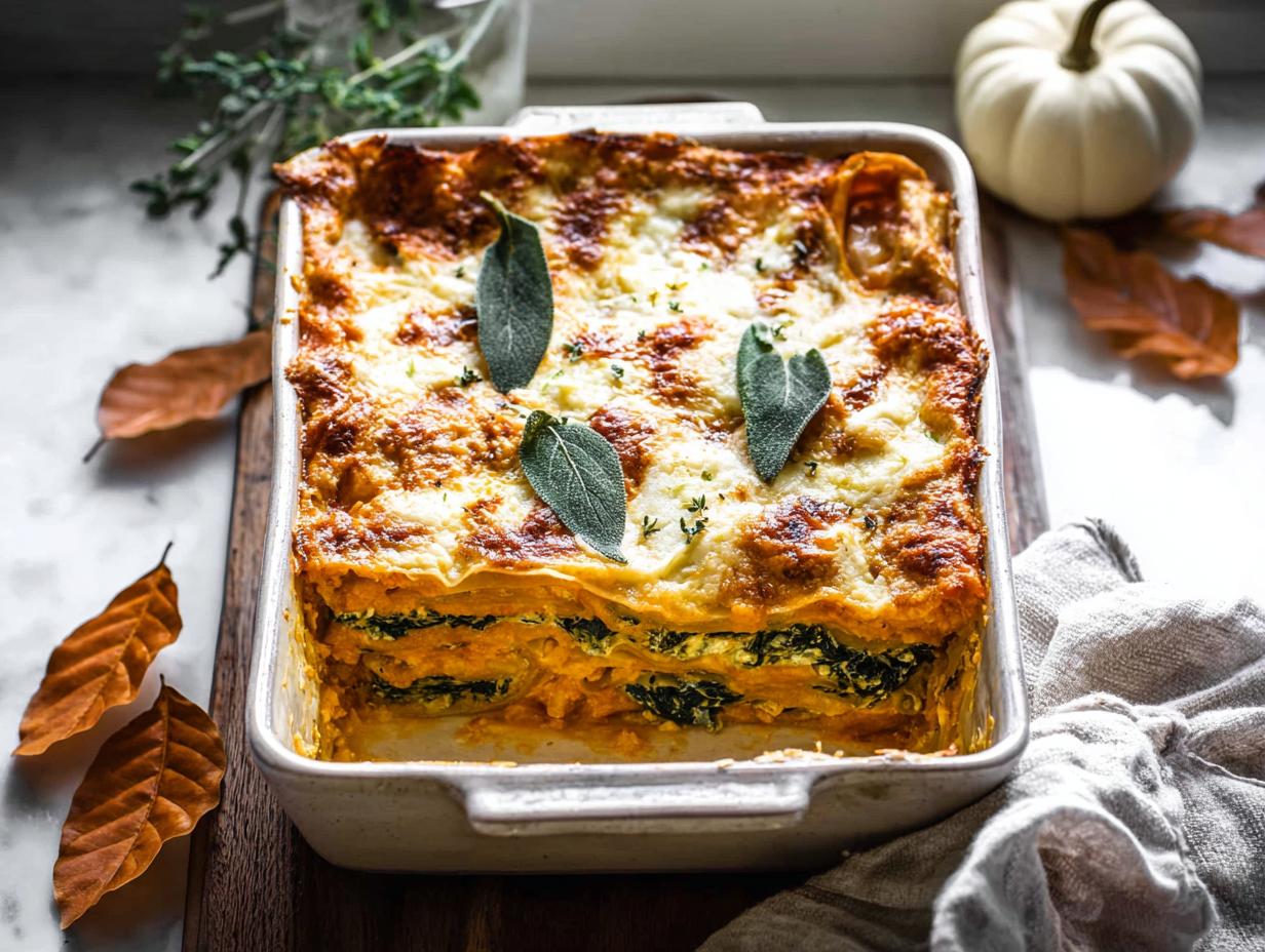 Home 12 Healthy Pumpkin Spinach Lasagna