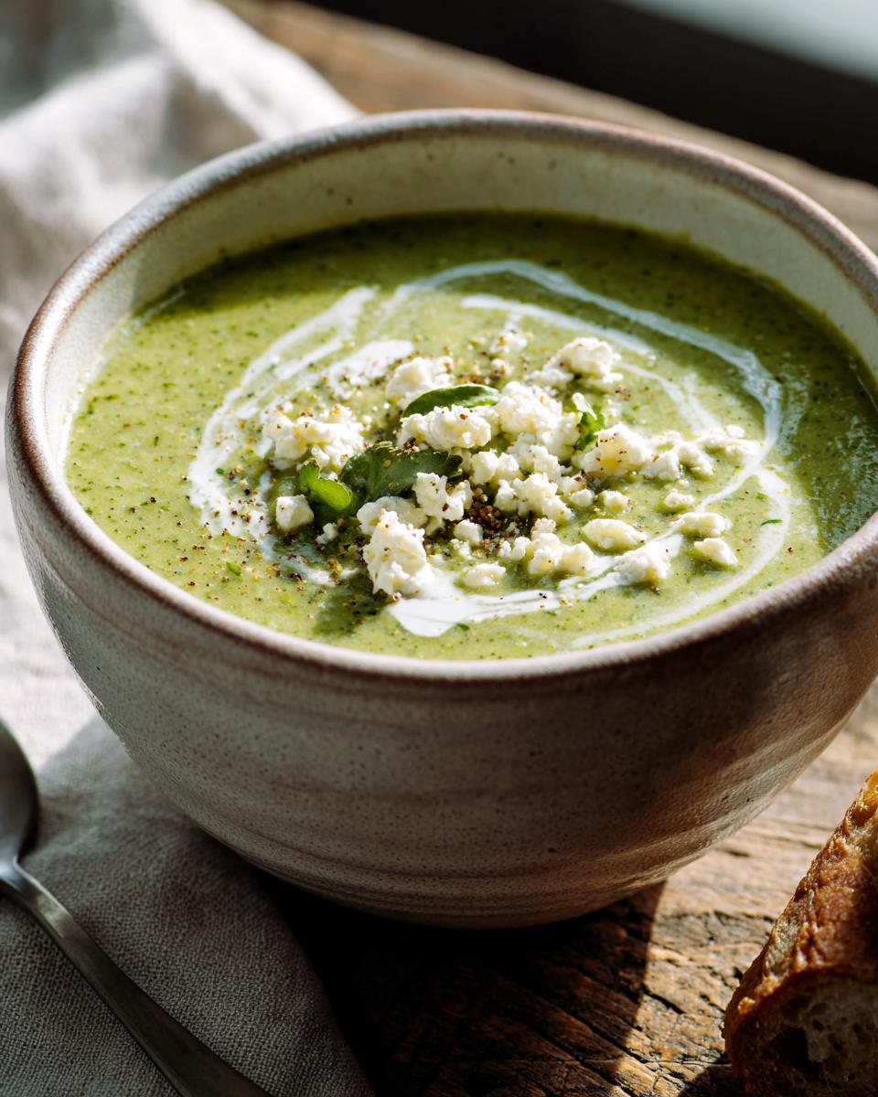 High-Protein Broccoli Feta Soup - detail 1