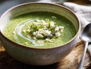 Home 5 High-Protein Broccoli Feta Soup
