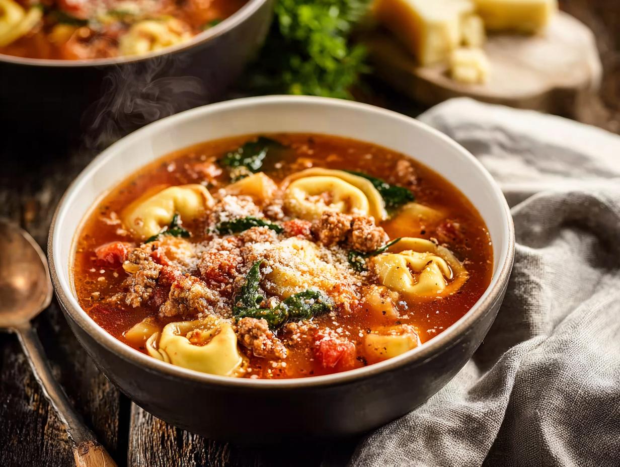 Italian sausage tortellini soup