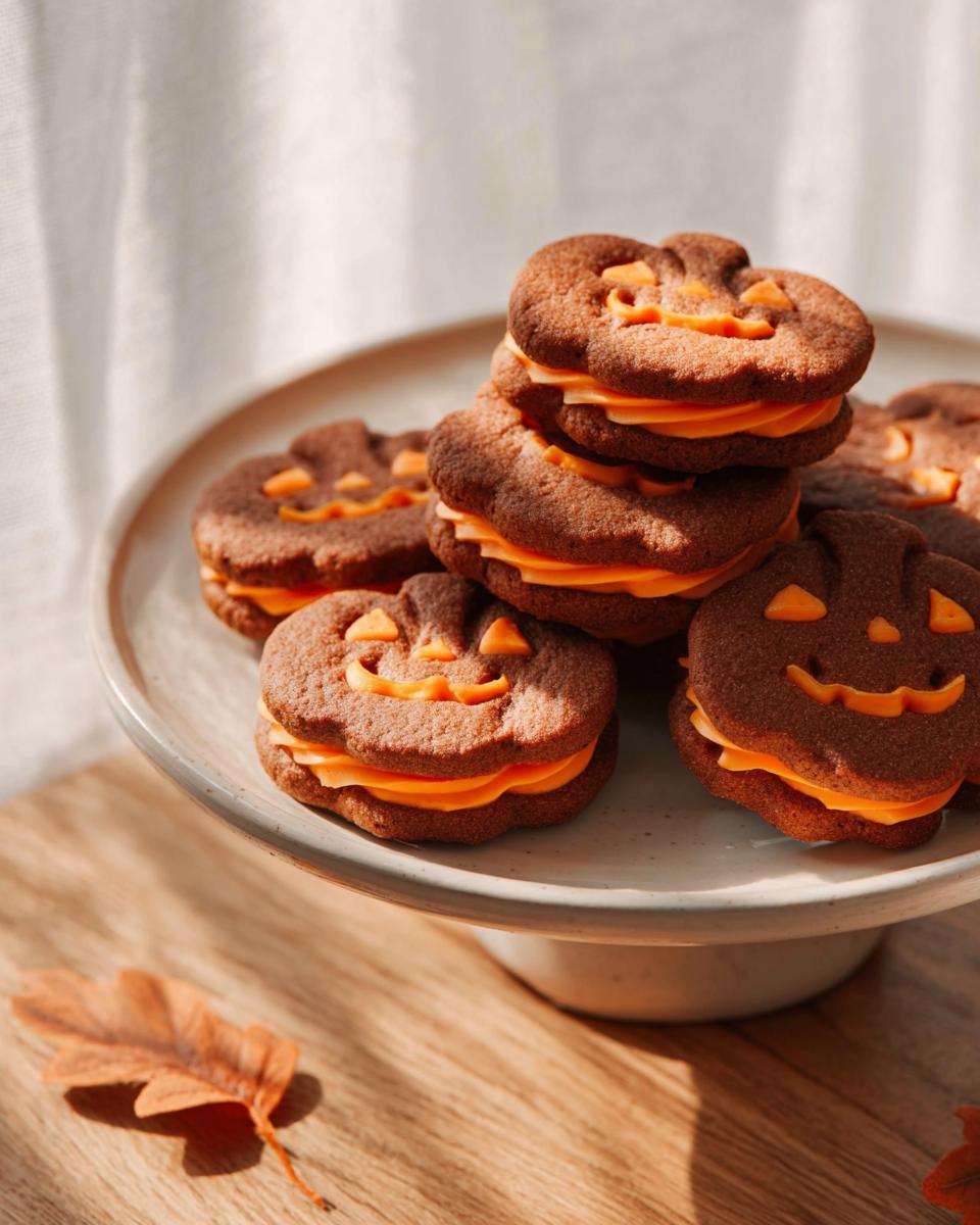 Jack-O'-Lantern Sandwich Cookies: Easy 30-Minute Halloween 3 Jack-O'-Lantern Sandwich Cookies - detail 1