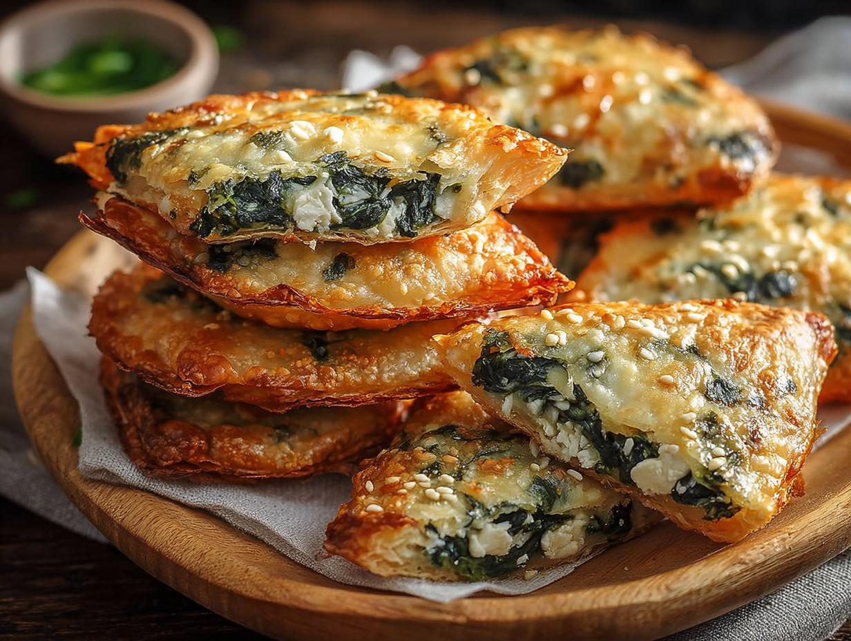 Mediterranean Spinach and Feta Crisps