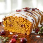 Orange Pumpkin Bread with Cranberry Glaze