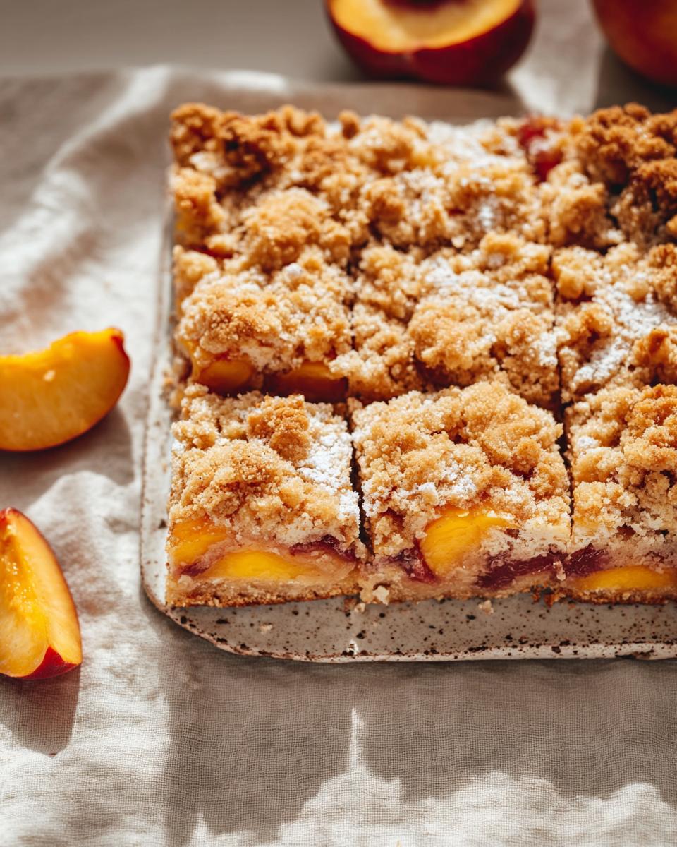 Try This Peach Crumb Bars Recipe Today 3 Peach Crumb Bars - detail 1